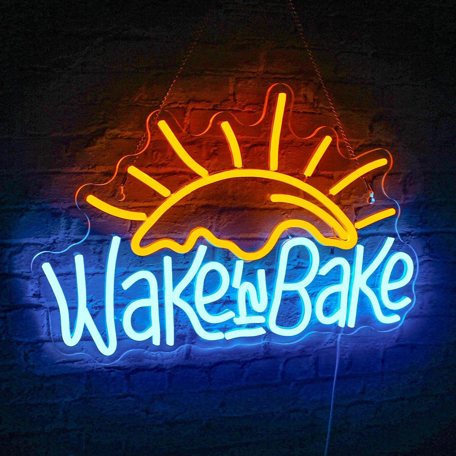 Wake in Bake Neon Sign for Wall Decor - Unique LED Light