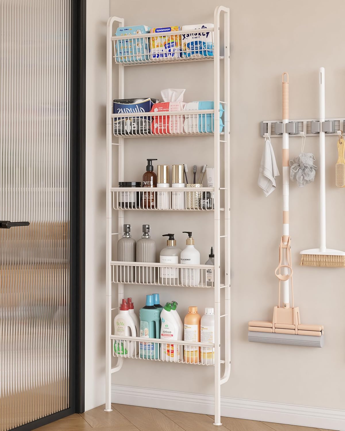 UMDONX Narrow 5-Tier Bathroom Shelf for Space-Saving Storage