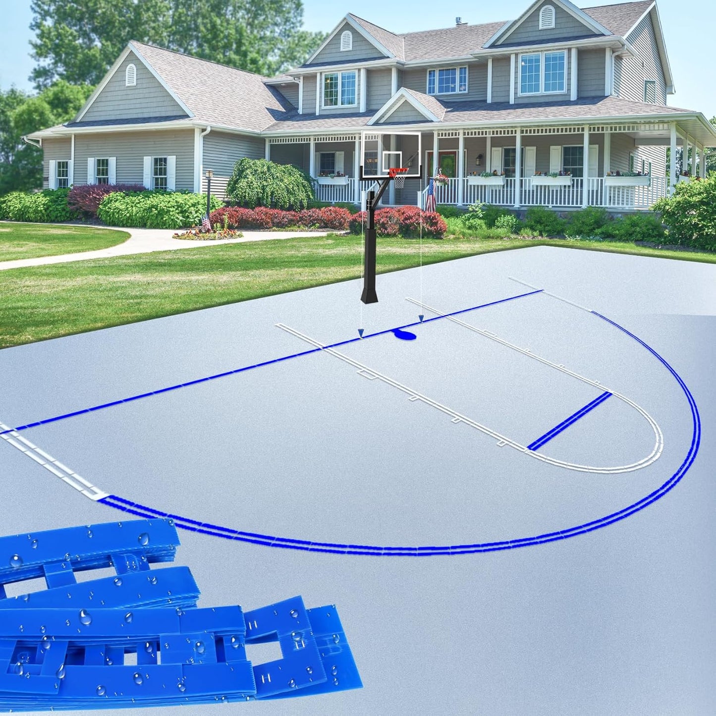 Heavy-Duty Basketball Court Stencil Kit for Easy DIY Setup