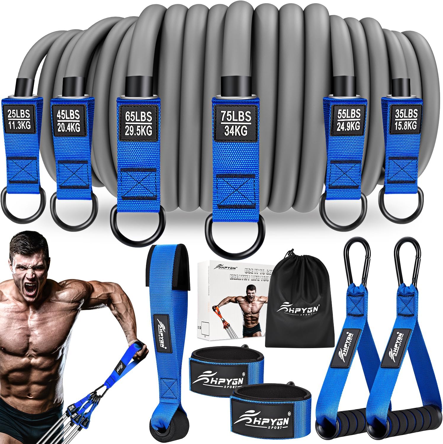 HPYGN Heavy Resistance Bands for Ultimate Strength Training