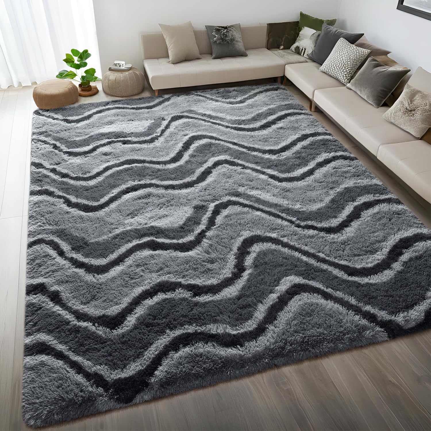 DweIke 5x8 Rugs for Living Room Bedroom, Plush Soft Shaggy