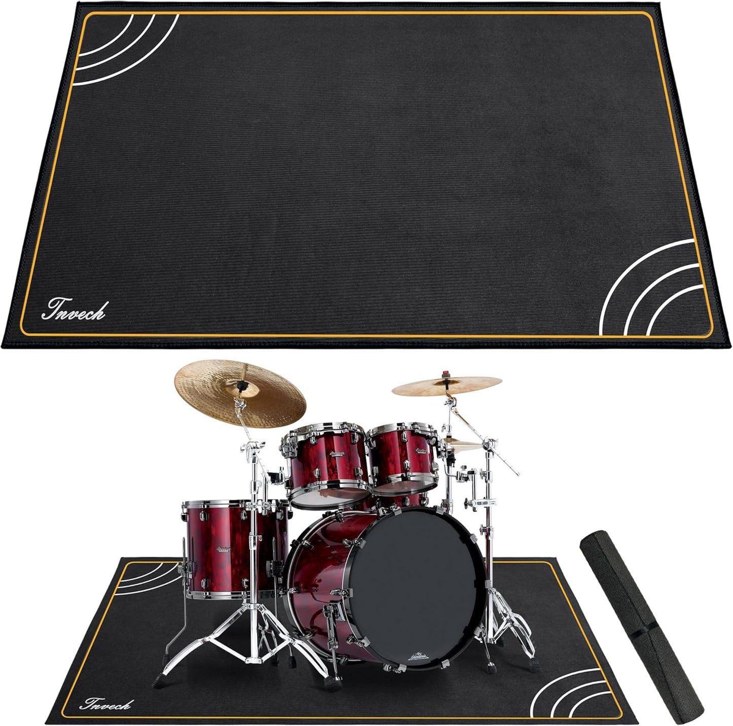 Invech 4 x 6 Ft Drum Rug with Non-Slip Grip for Drummers