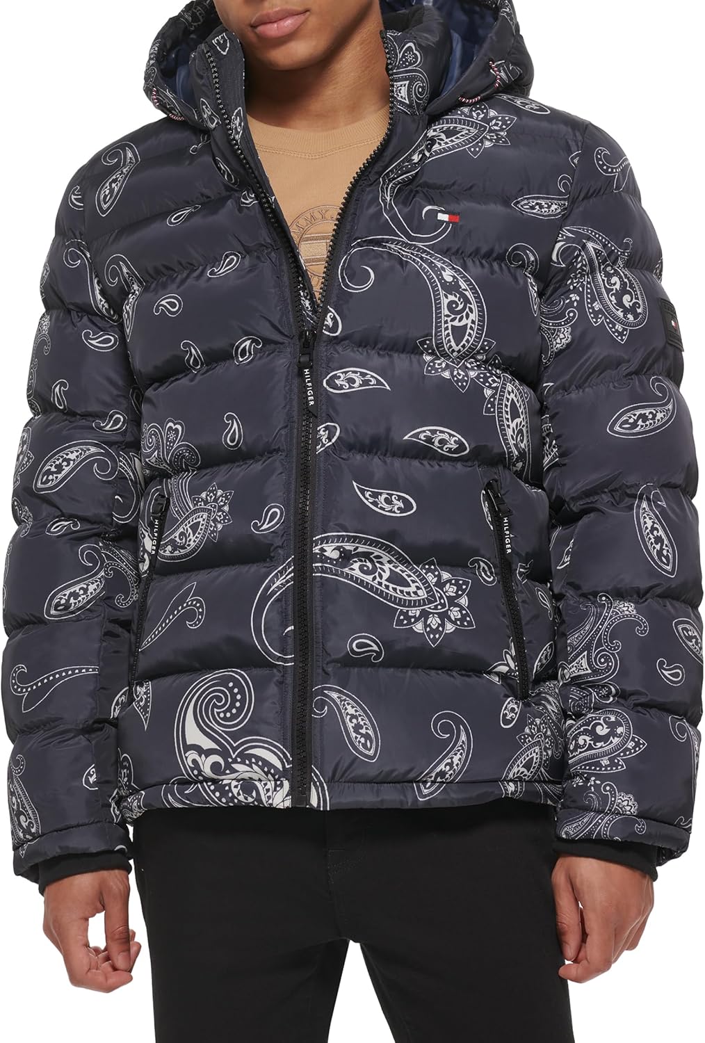 Tommy Hilfiger Men's Hooded Puffer Jacket for Cold Weather
