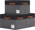 Fabric Storage Bins with Lids 3 Pack - Sturdy Collapsible Organizers