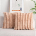 DEELAND Pack of 2 Faux Fur Throw Pillow Covers - Soft Cozy Look