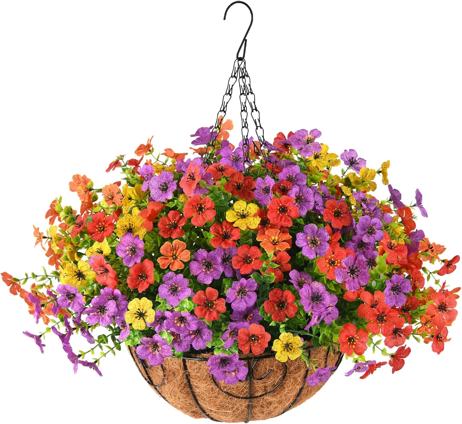 Artificial Faux Hanging Plants for Spring Summer Outdoor Decor