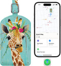 Premium Leather Travel Luggage Tags with Anti-Loss Tracker Feature