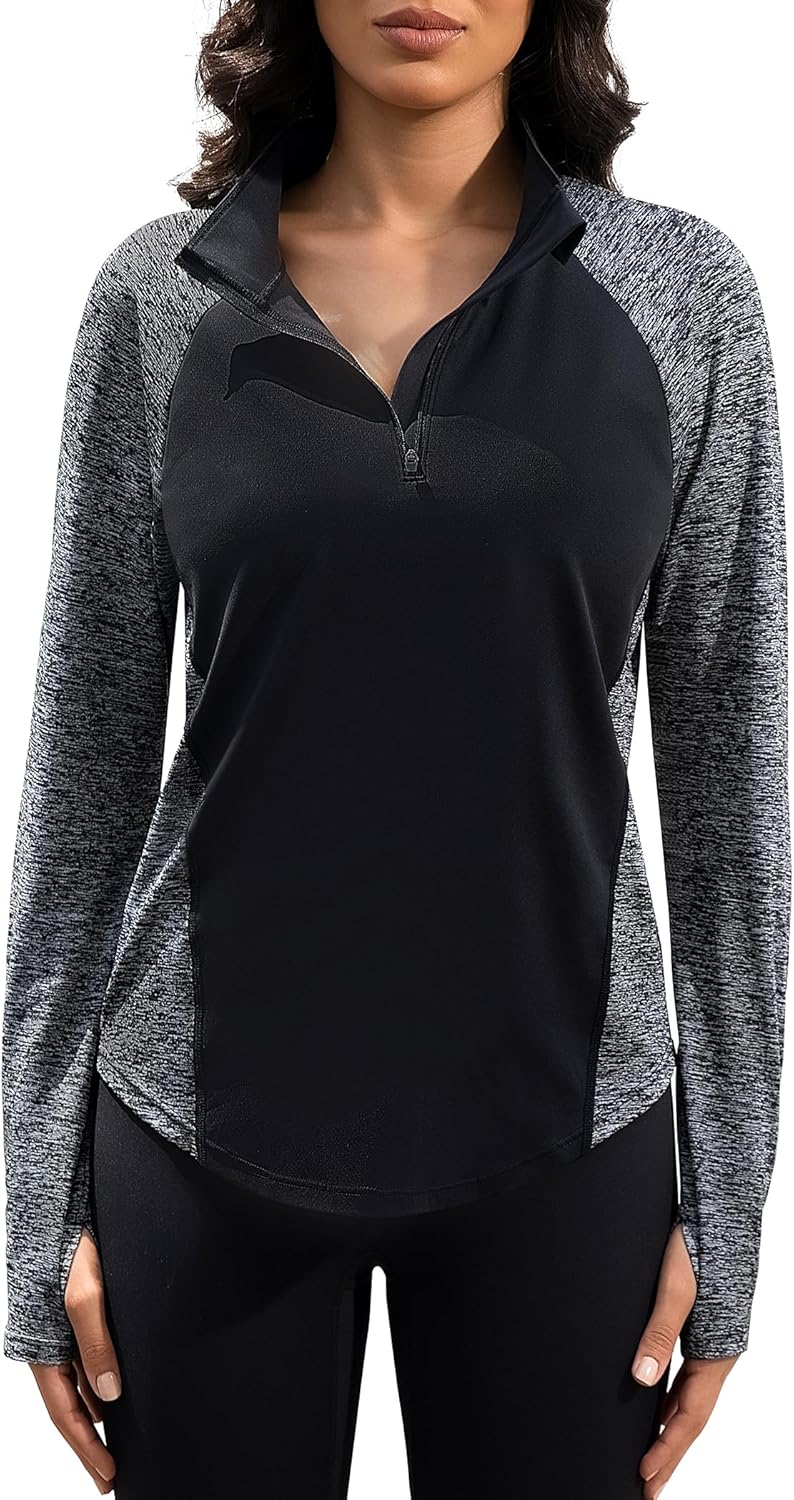 UPF 50+ Quick Dry 1/4 Zip Workout Top - Stay Protected & Active!
