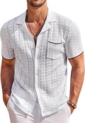 COOFANDY Men's Knit Button Down Shirt for Summer Casual Wear