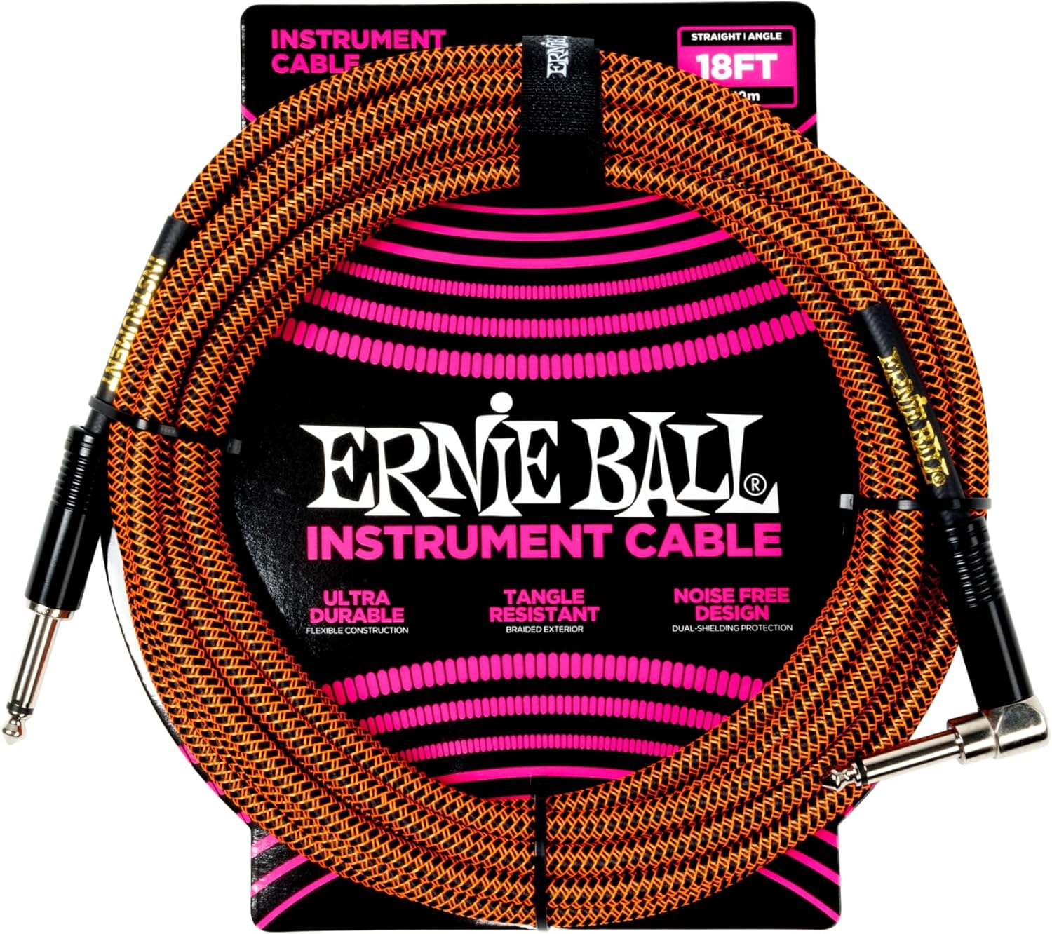 Ernie Ball Braided Instrument Cable 18ft - Pumpkin Pie Review