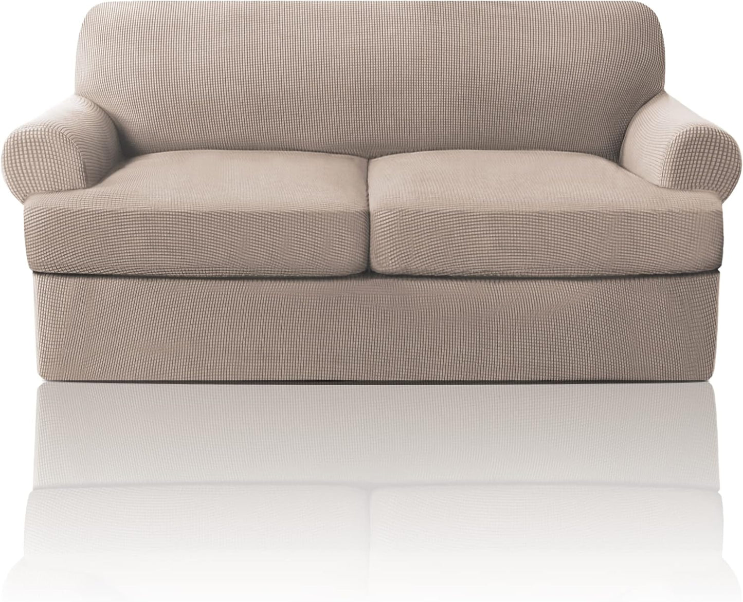 PrinceDeco T Cushion Loveseat Slipcover for 2 Cushion Sofa