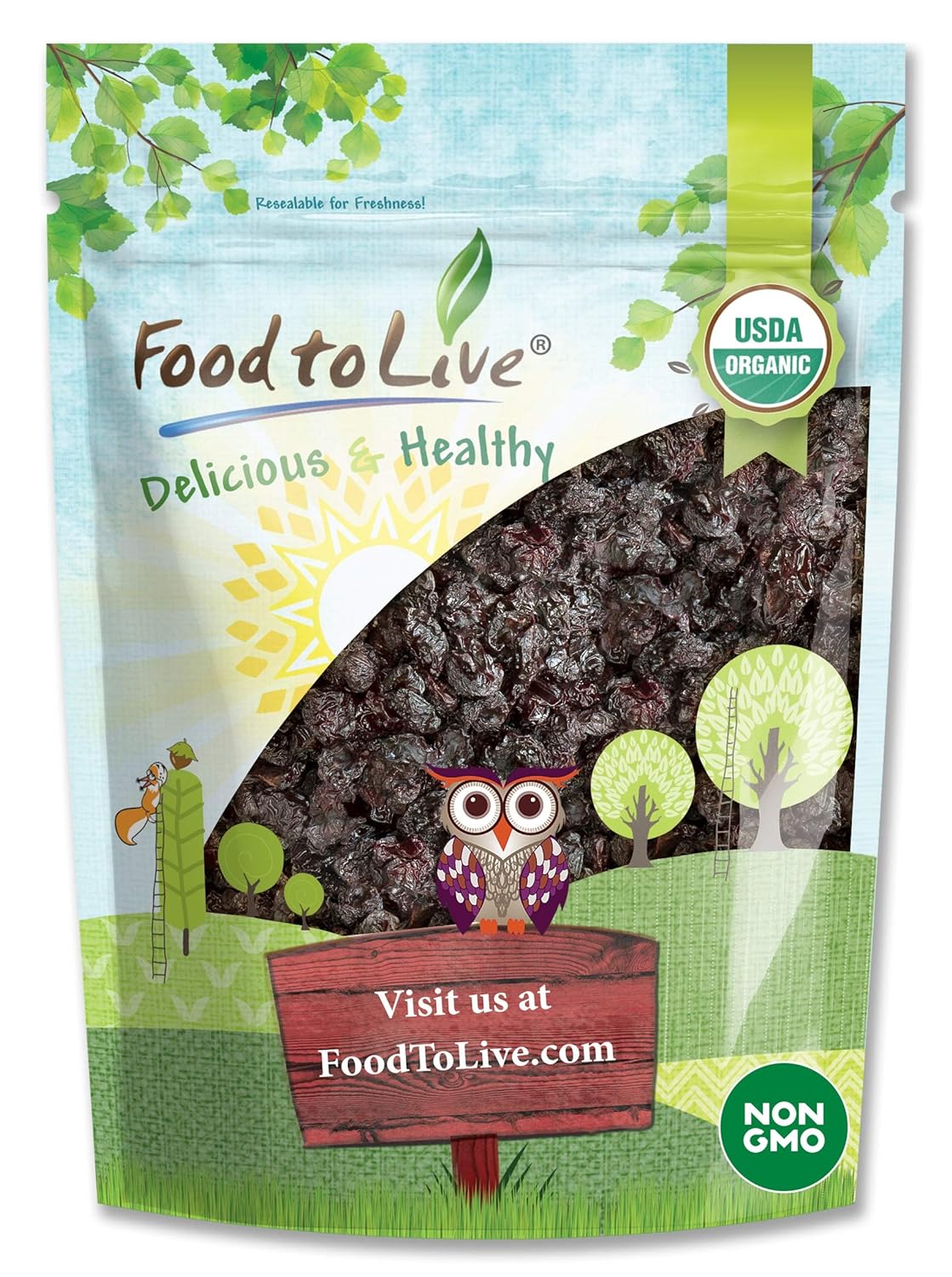 Organic Dried Unsweetened Sour Cherries for Healthy Snacking