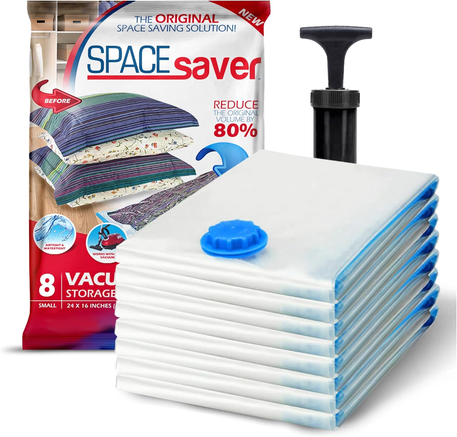 8 Pack Small Vacuum Storage Bags for Comforters and Clothes