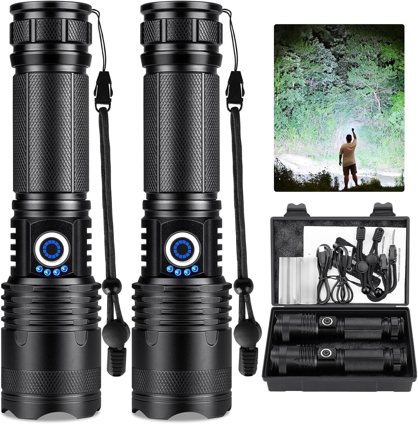 990,000 Lumens Rechargeable Flashlights - Bright & Waterproof! 