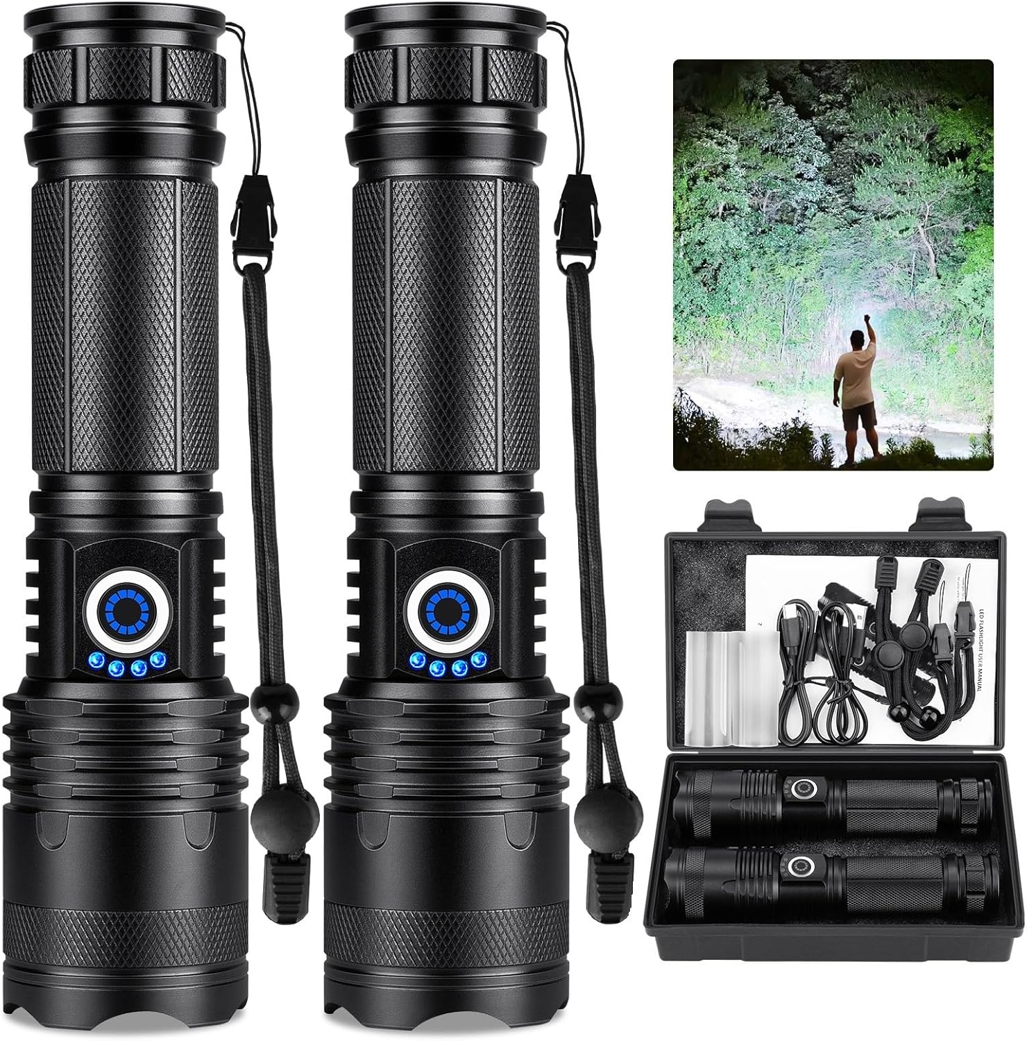 990,000 Lumens Rechargeable Flashlights - Bright & Waterproof! 