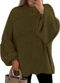 Women's Oversized Chunky Knit Mock Neck Sweater - Fall 2025