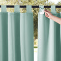 NICETOWN Aqua Blue Outdoor Curtains for Patio Waterproof Use