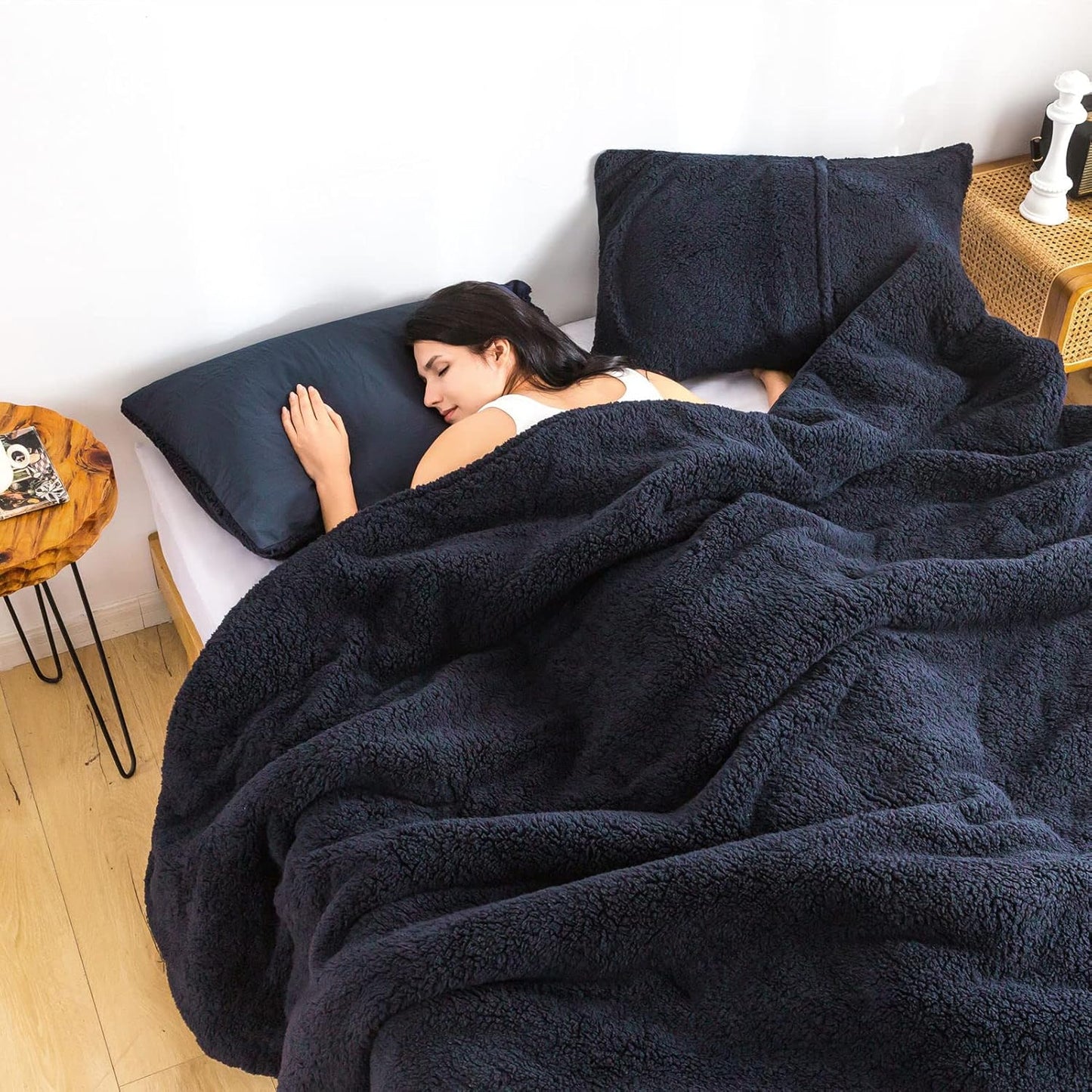 Sherpa Twin Sized Bed Comforter Set for Cozy Warmth and Softness