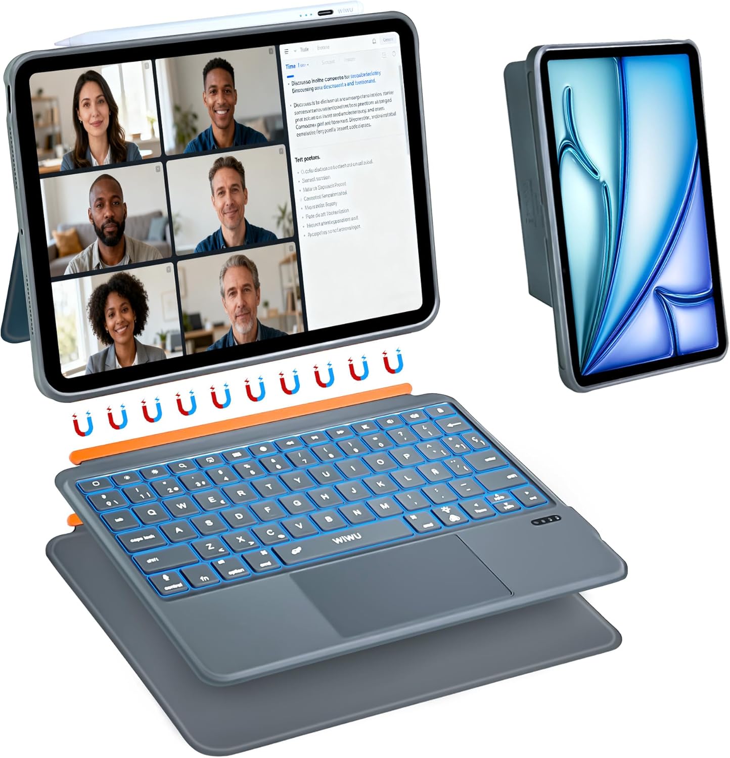 WIWU iPad Case with Keyboard for 11 Inch Models - 3 in 1 Design