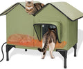 Large Heated Cat House for Outside in Winter - Insulated Raised