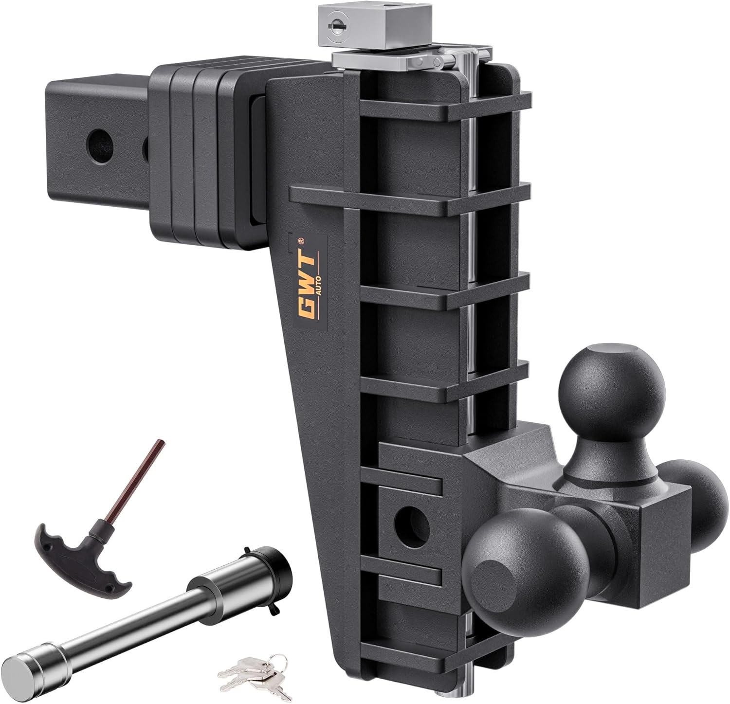 Adjustable Trailer Hitch with Tri-Ball for Heavy Duty Trucks