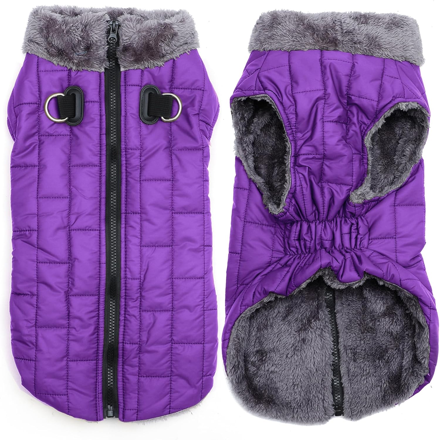 Warm Fleece Dog Coats with Durable Harness for Cold Winter