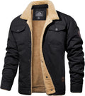 MAGCOMSEN Men's Winter Jacket Lined Sherpa Trucker Coat - Warm