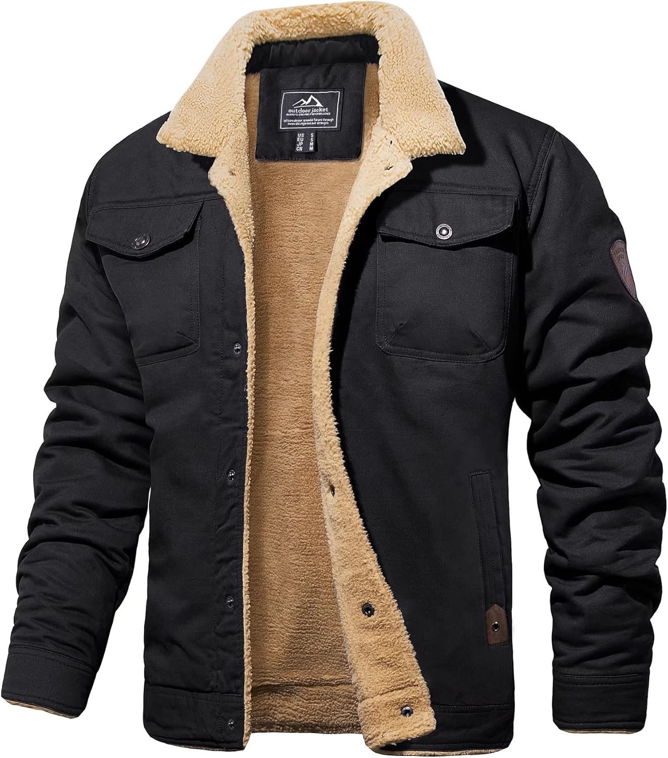 MAGCOMSEN Men's Winter Jacket with Sherpa Lining for Warmth