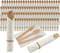 Pre Rolled Napkin and Bamboo Cutlery Set for Eco-Friendly Events