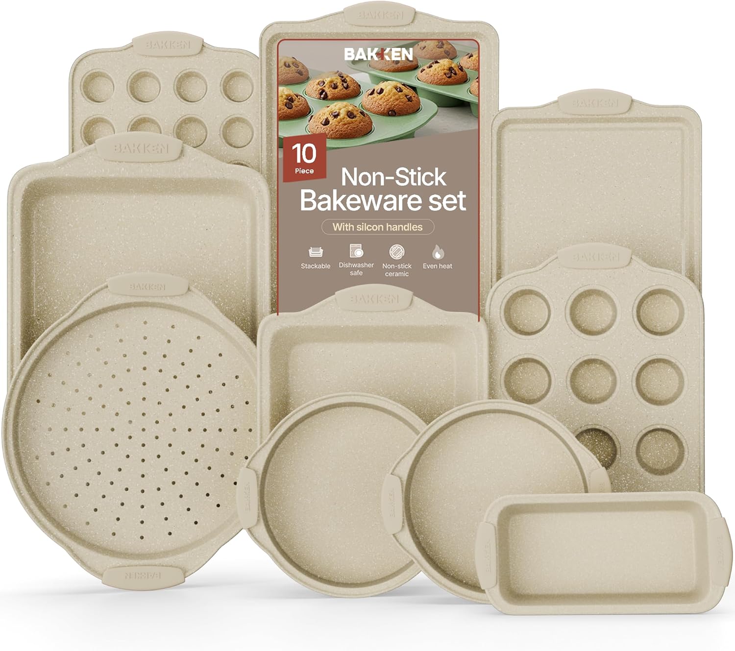 BAKKEN Kitchen Oven Baking Pans Set - Nonstick Bakeware Quality