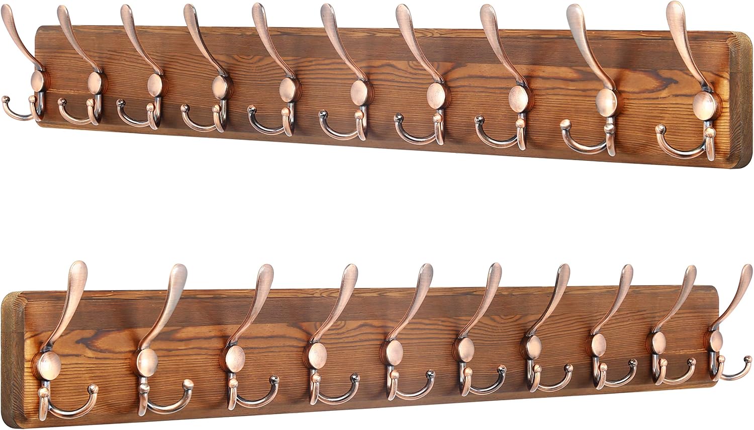 SKOLOO Wall Mounted Coat Rack with 10 Hooks for Heavy Duty Use