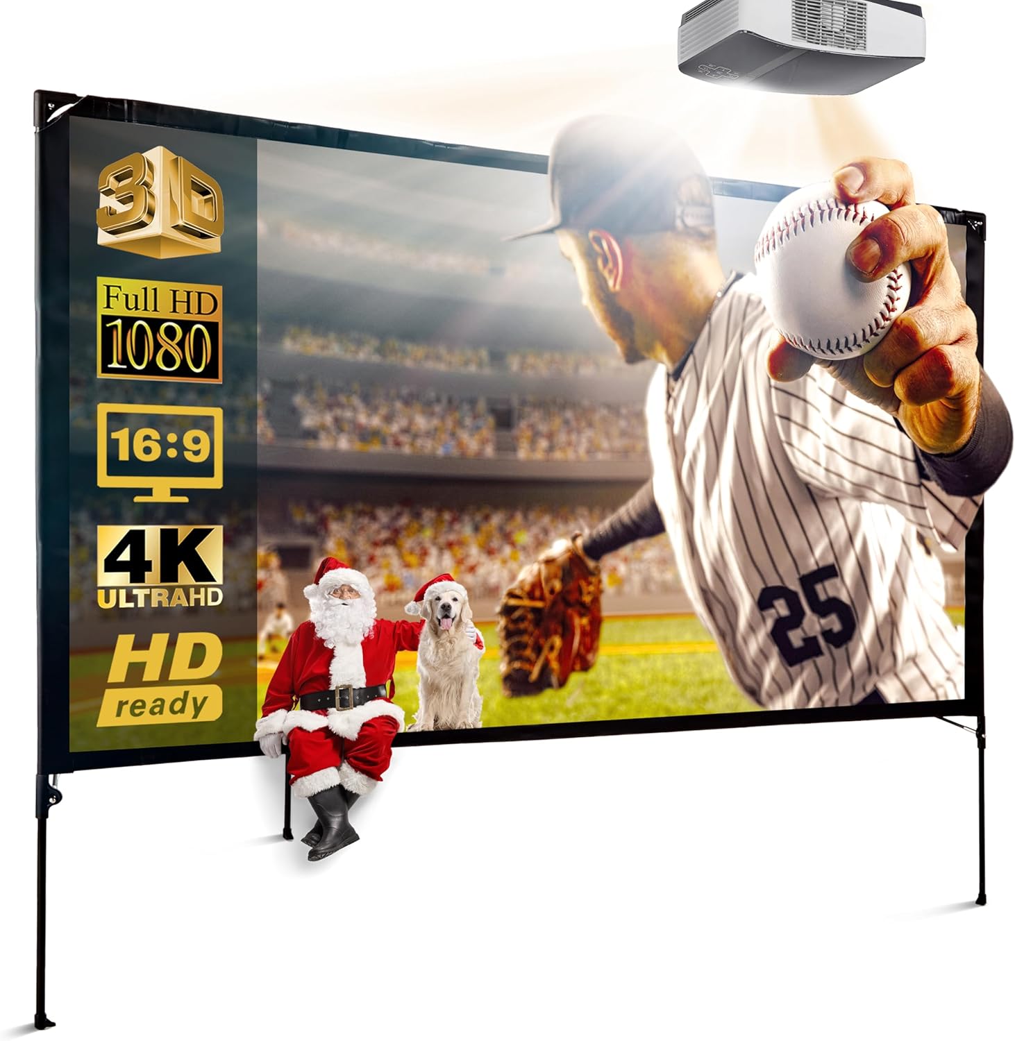 Portable HD Outdoor Movie Screen - 80 Inch