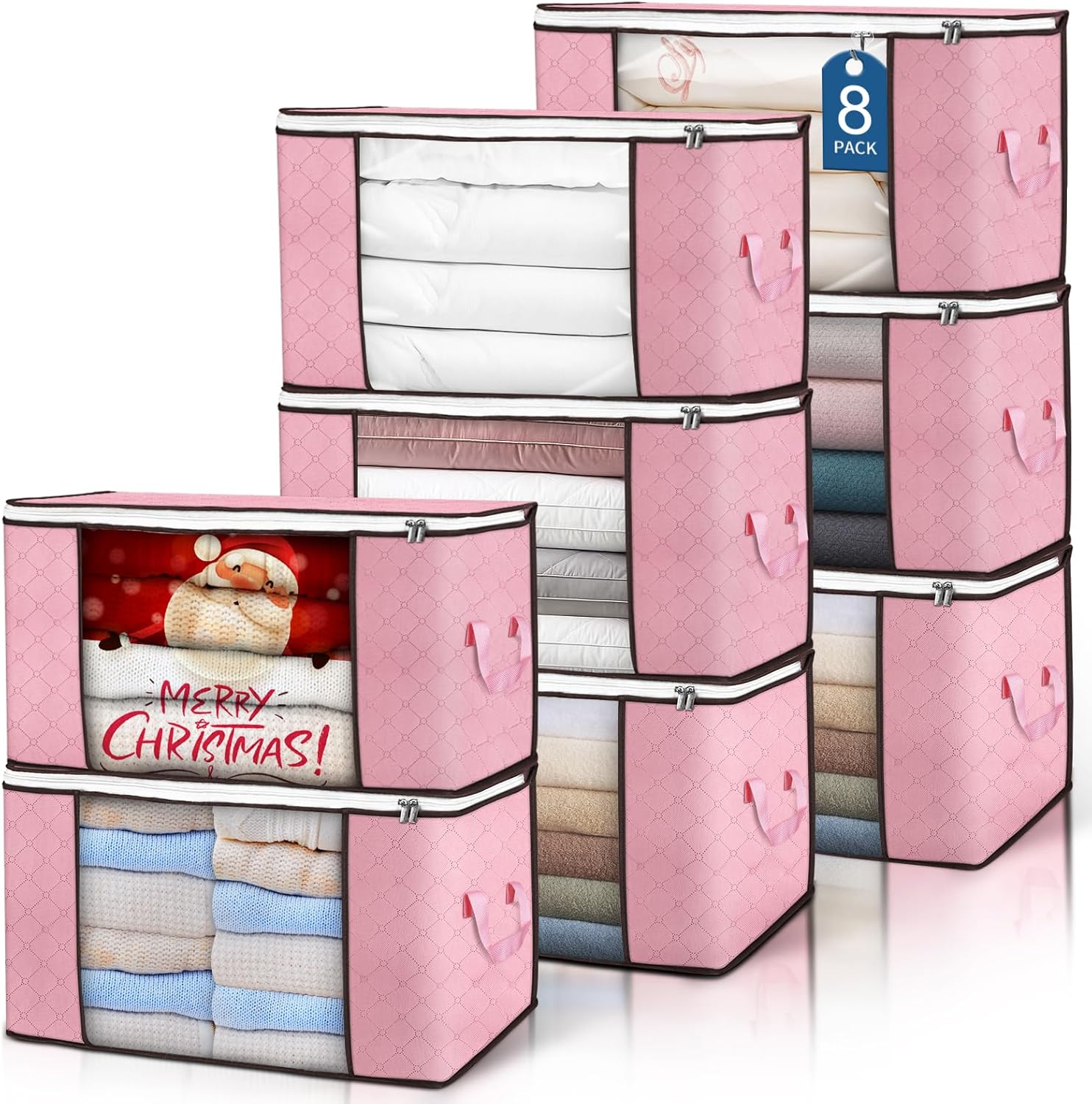 90 L Large Storage Bags for Clothes, Toys, and More - 8 Pack