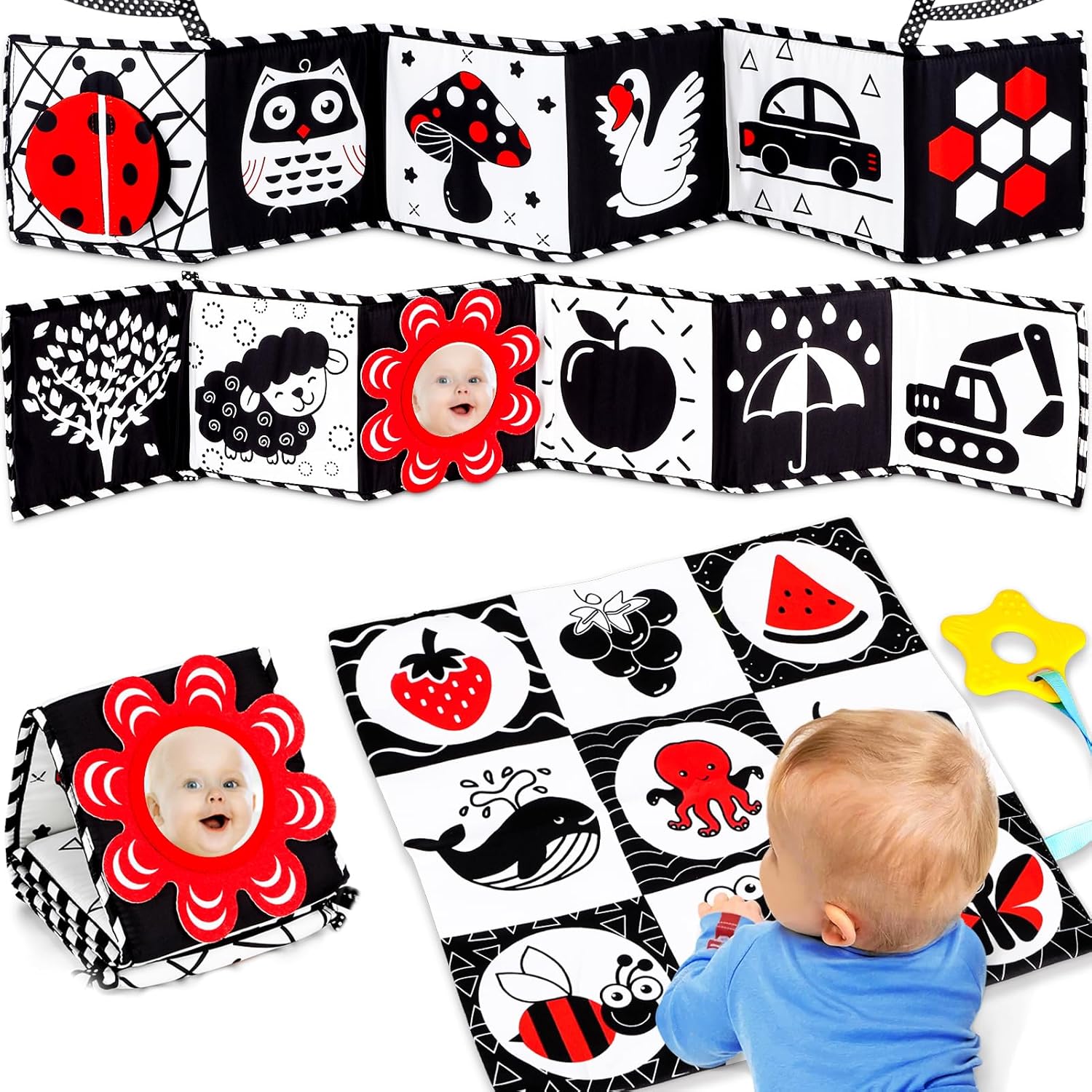 High Contrast Sensory Baby Toys for 0-6 Months by Keysense