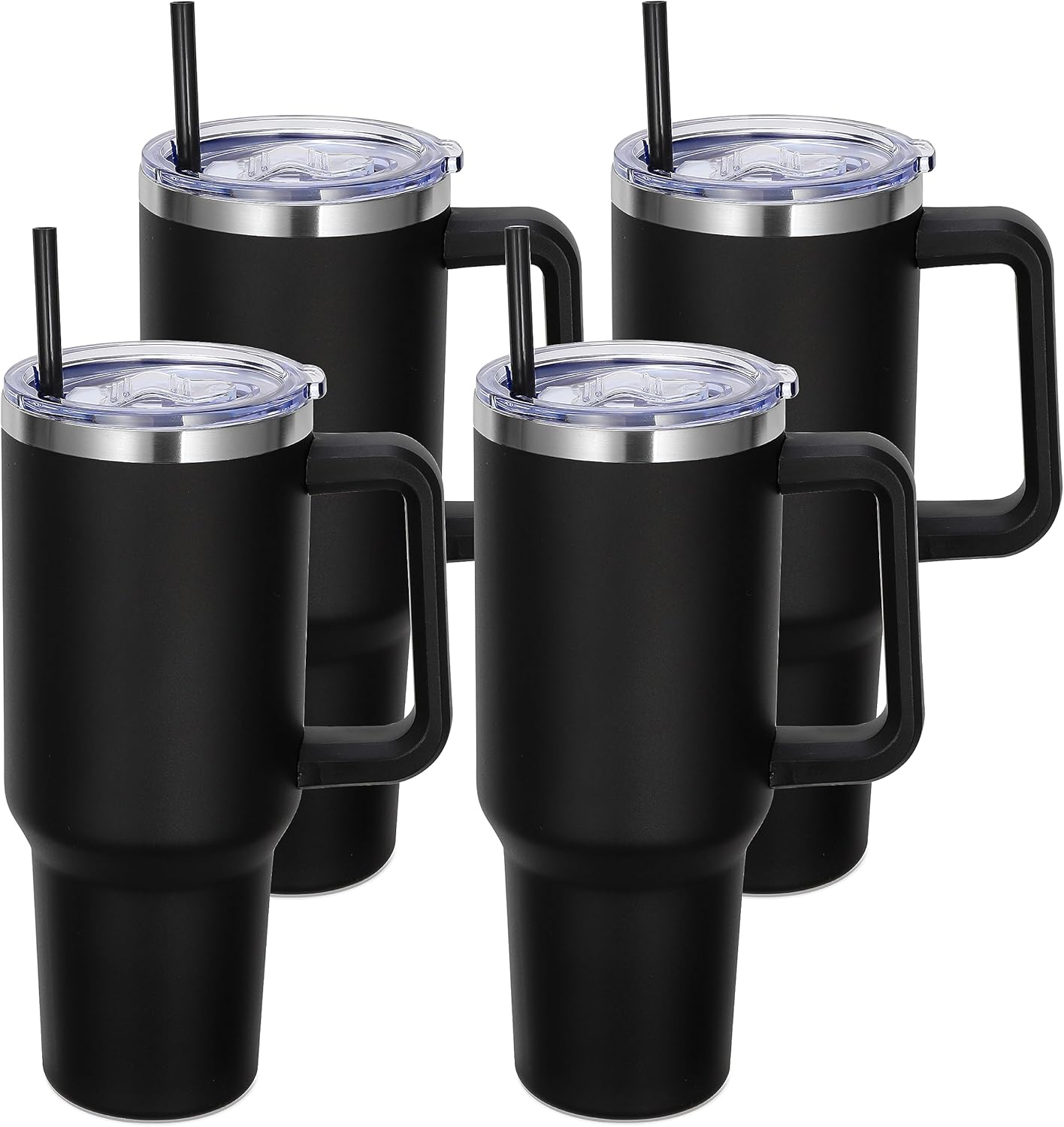 40 oz Stainless Steel Tumbler with Handle and Straw for Travel