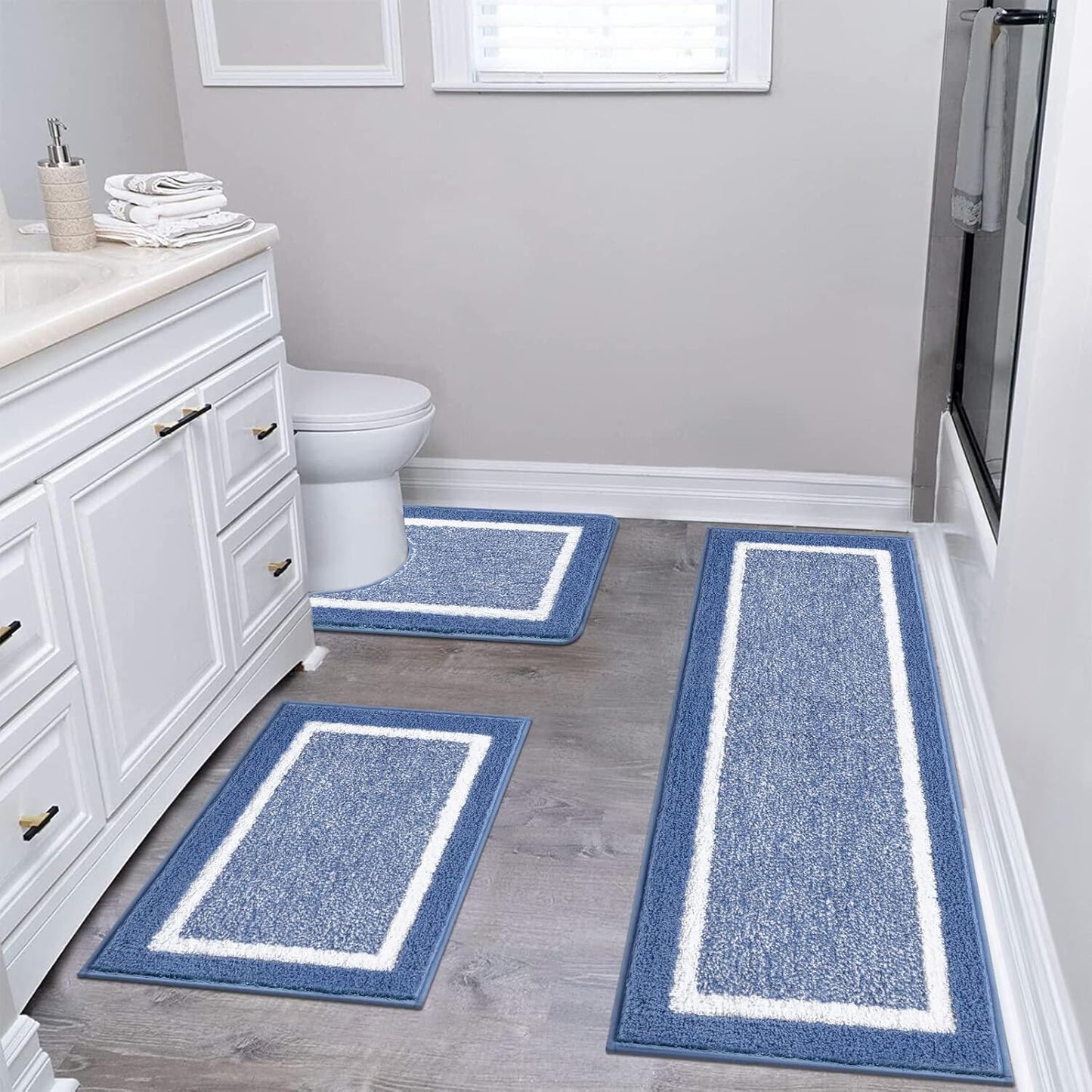 Pauwer Ultra Soft Non-Slip Bathroom Rugs Sets for Comfort