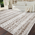 5x7 Machine Washable Boho Moroccan Area Rug - Distressed Neutral