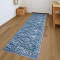Hallway Runner Rug 2x7 Washable Non Slip Runner - Stonewashed Blue