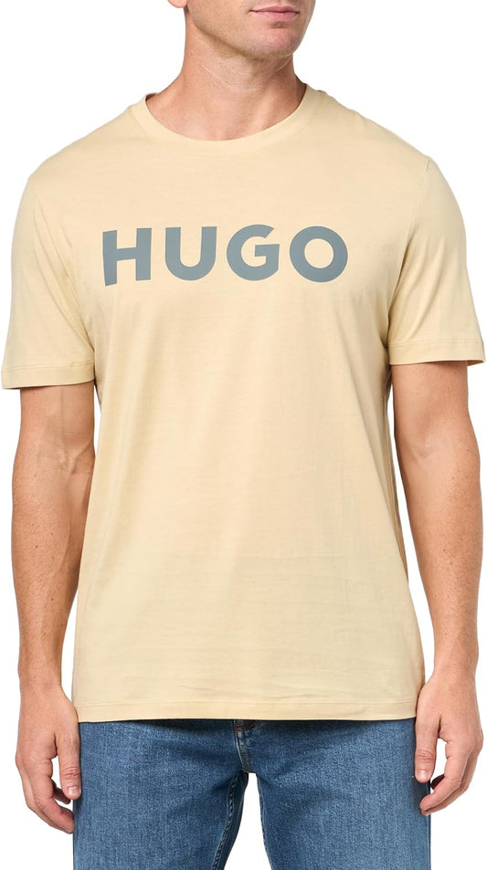 HUGO Mens Print Logo Short Sleeve T-Shirt for Everyday Style