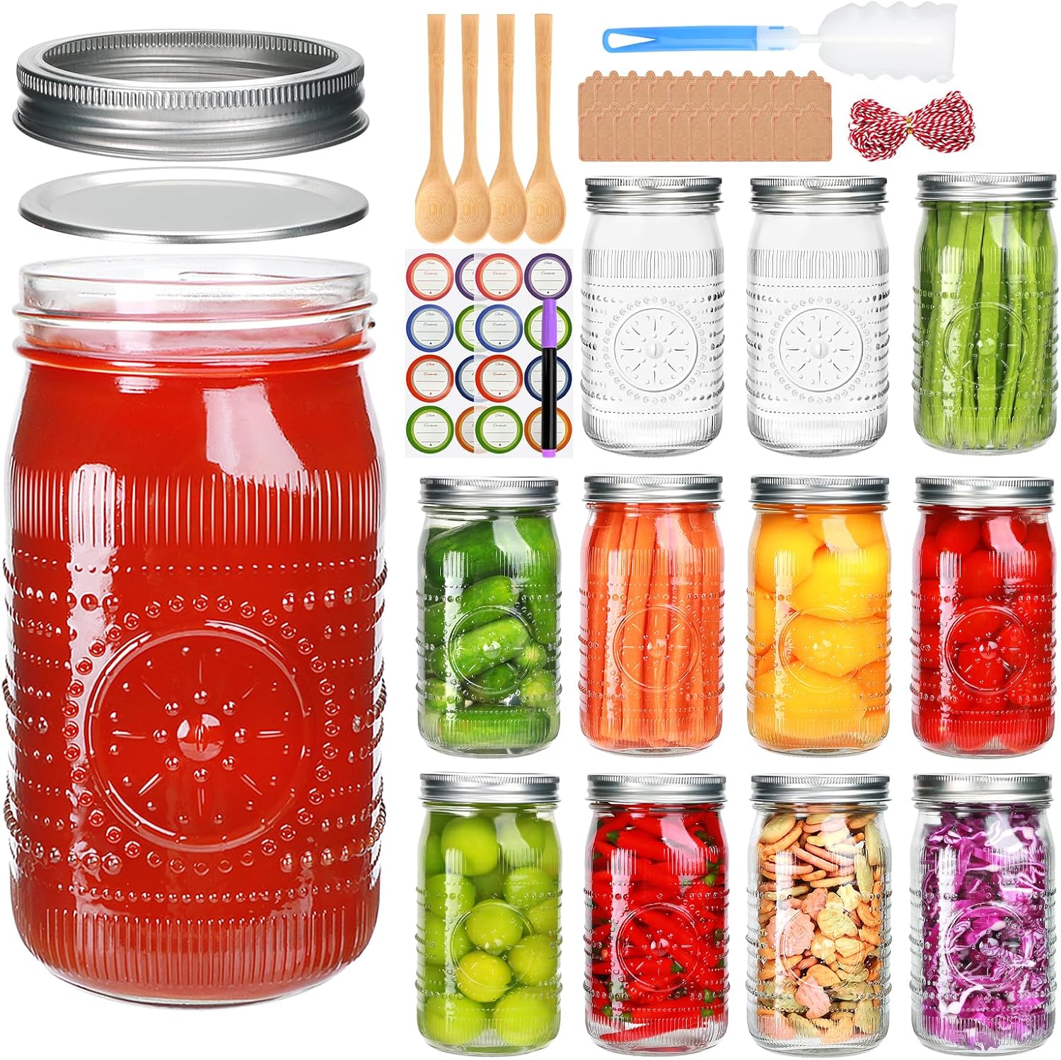 32oz Wide Mouth Mason Jars for Canning and DIY Projects