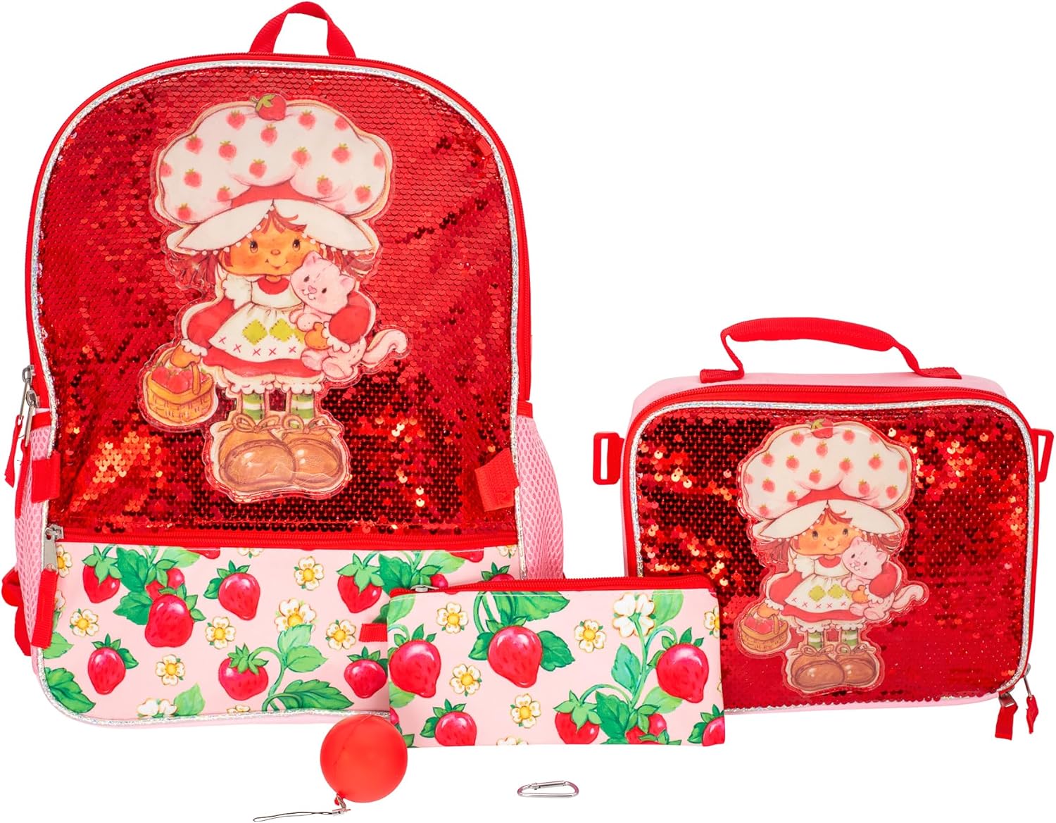 Strawberry Shortcake 5 Piece Backpack Set for Girls School