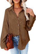 SEMARO Womens Corduroy Button Down Oversized Shirt - Versatile Layer