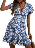 TORARY Womens Summer Dresses 2025 Floral Cap Sleeve Wrap V Neck