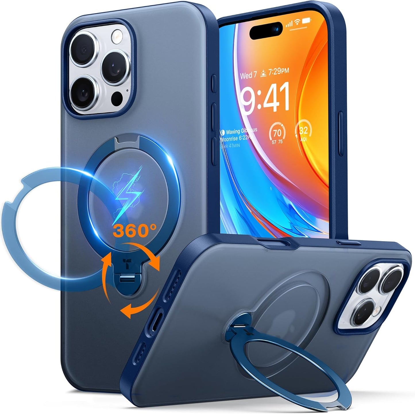 TORRAS 360 Spin Magnetic Stand for iPhone 16 Pro Max Case