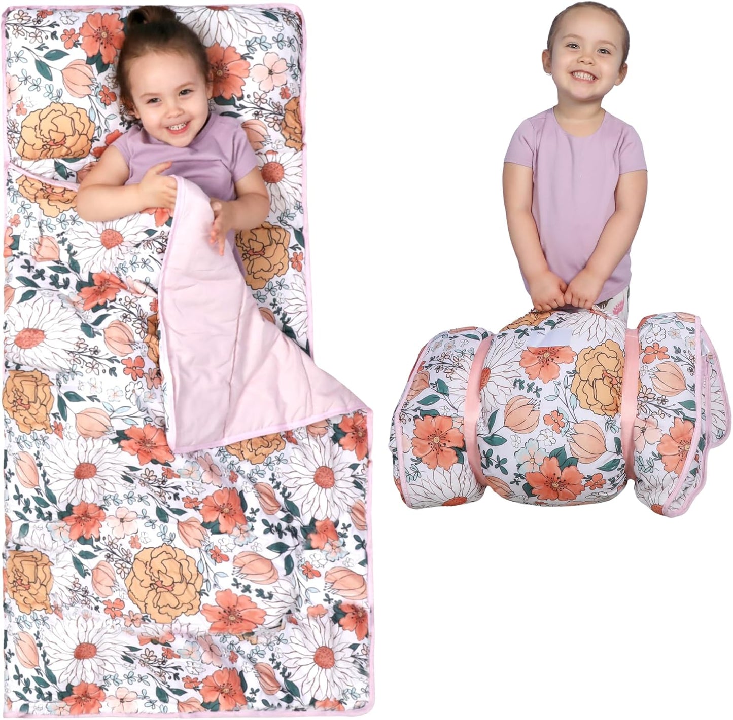 Morxy Toddler Nap Mat with Pillow & Blanket for Kids Travel