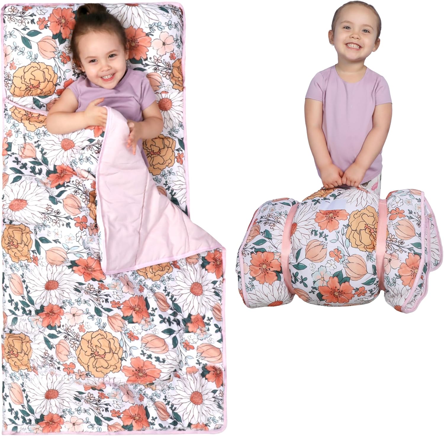 Morxy Toddler Nap Mat with Pillow & Blanket for Kids Travel