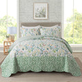 Travan 3-Piece Floral Quilt Super King Quilt Bedding Set - All-Season