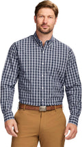 Performance Comfort Long Sleeve Plaid Shirt for Men - Easy Care