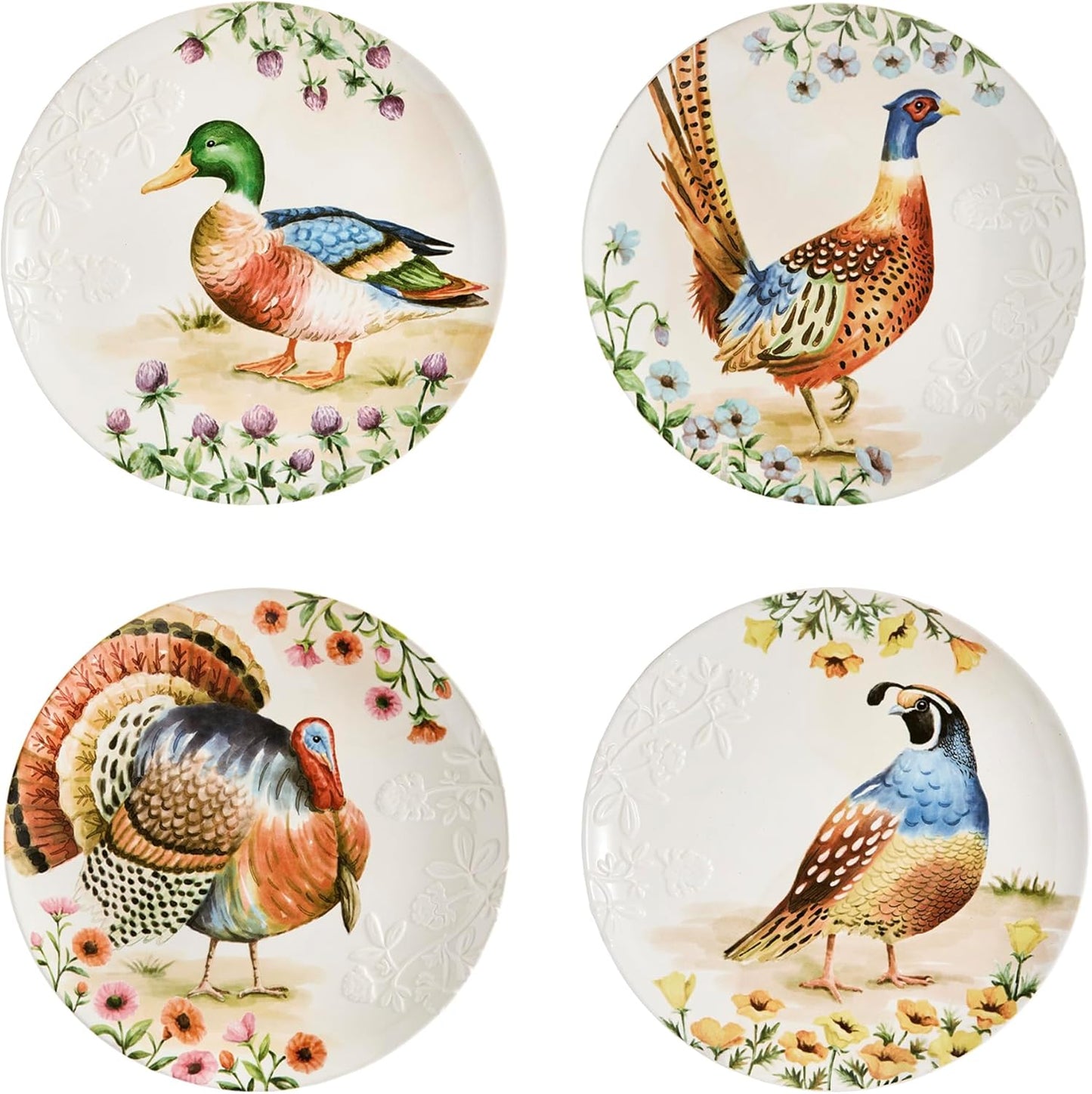 Bico Autumn Birds Salad Plates Set of 4 for Stylish Dining