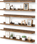 Upsimples Floating Shelves for Wall - Set of 6 Stylish Storage